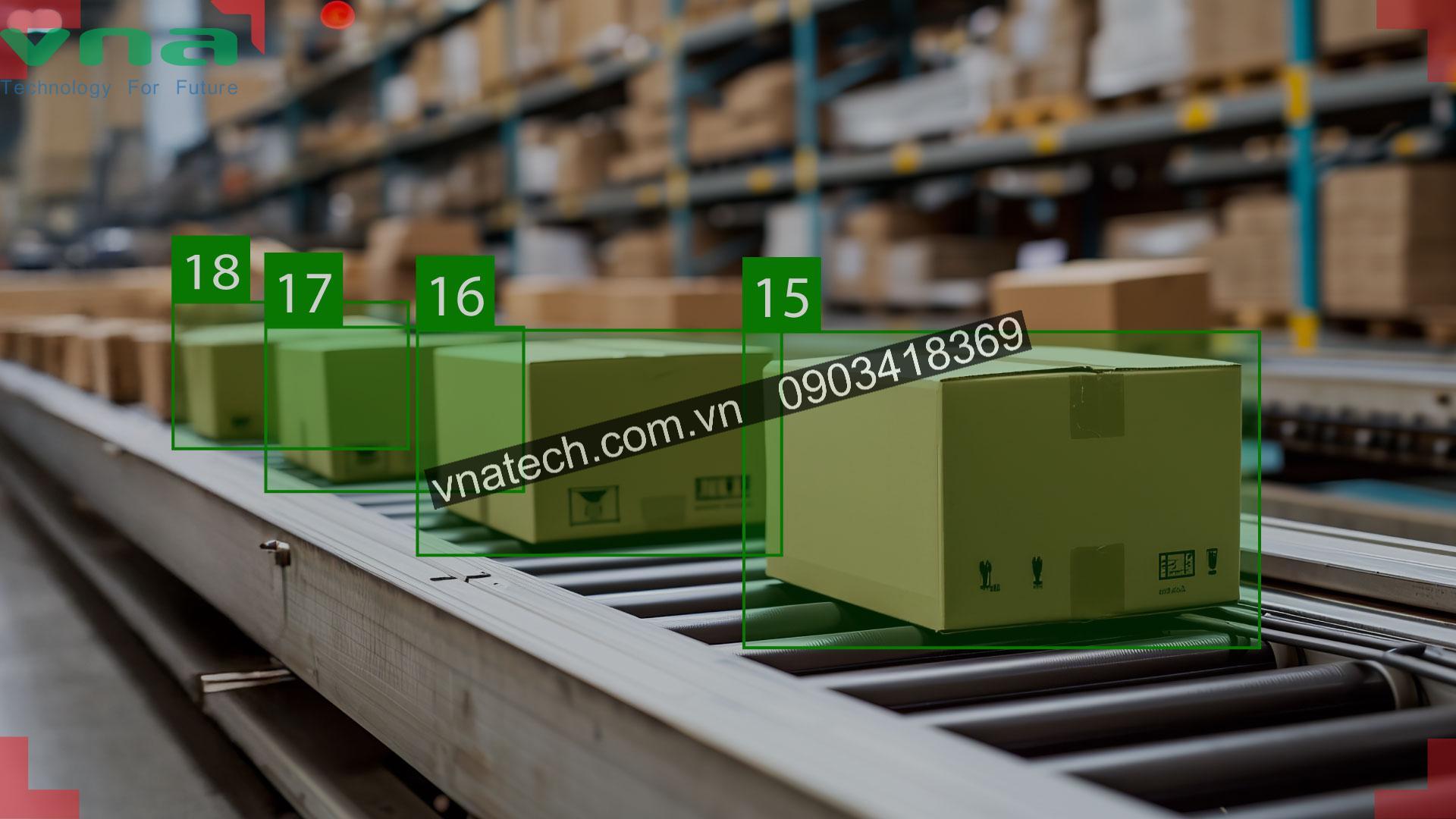 Camera AI đếm sản phẩm trên băng chuyền Camera AI đếm sản phẩm trên băng chuyền