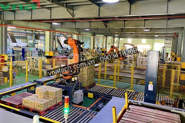 Robot bốc xếp thùng carton tự động