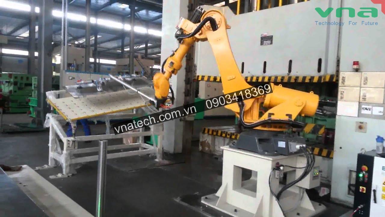 Robot cấp phoi tự động máy CNC Robot cấp phoi tự động máy CNC