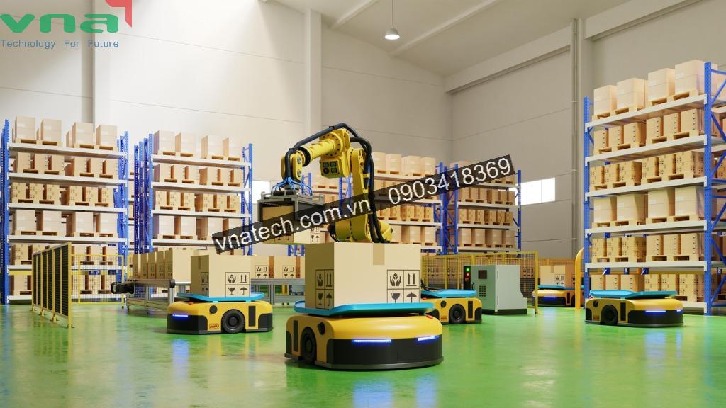 Vnatech cung cấp robot chuyển thùng uy tín 