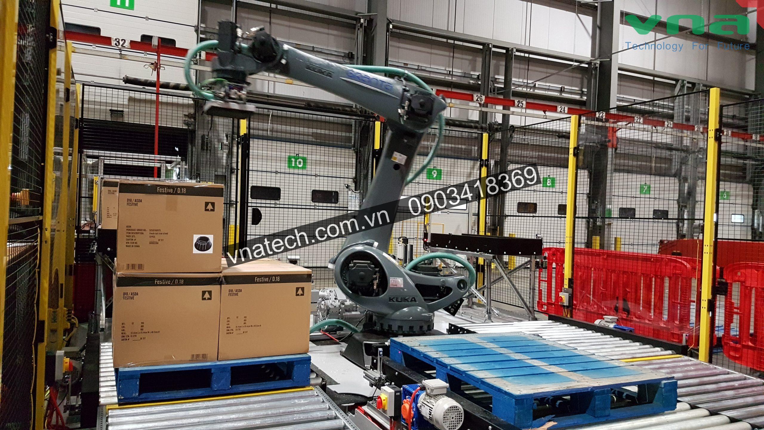 Robot gắp xếp thùng carton tự động có khả năng thích ứng linh hoạt